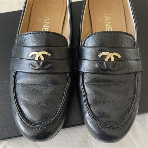 gold chanel loafers|authentic chanel loafers.